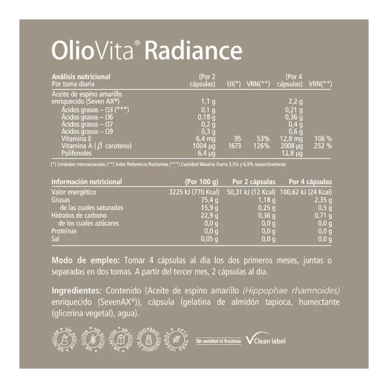OlioVita Radiance 120 capsules – With sea buckthorn