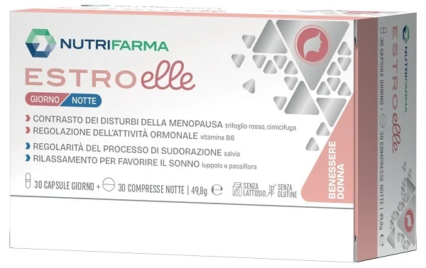 ESTROELLE GIORNO & NOTTE 30 CAPSULE + 30 COMPRESSE SENZA GLUTINE E LATTOSIO