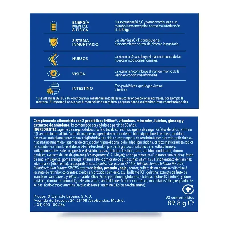 Bion3 Energy 50+ Multivitamínicos, 2X90 Comprimidos