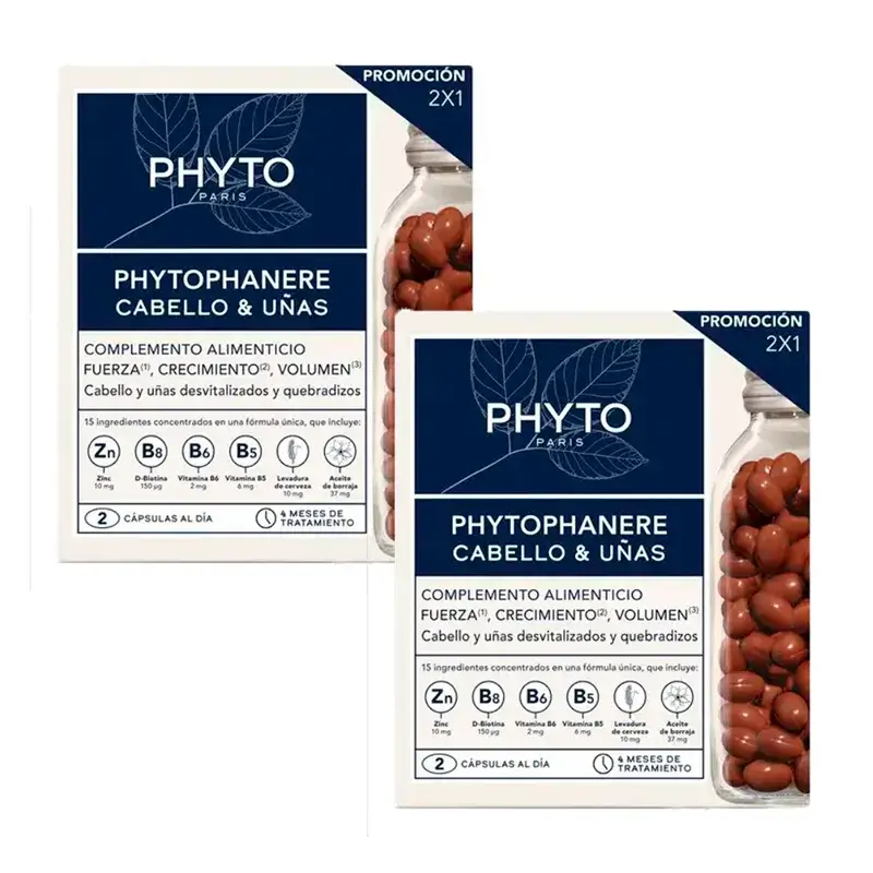 Phytophanere Tratamiento Anticaída Cabello y Uñas, 4x120 Cápsulas