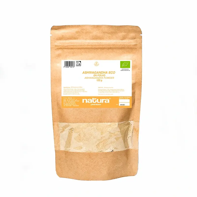Natura Premium Ashwagandha En Polvo Eco , 125 gr