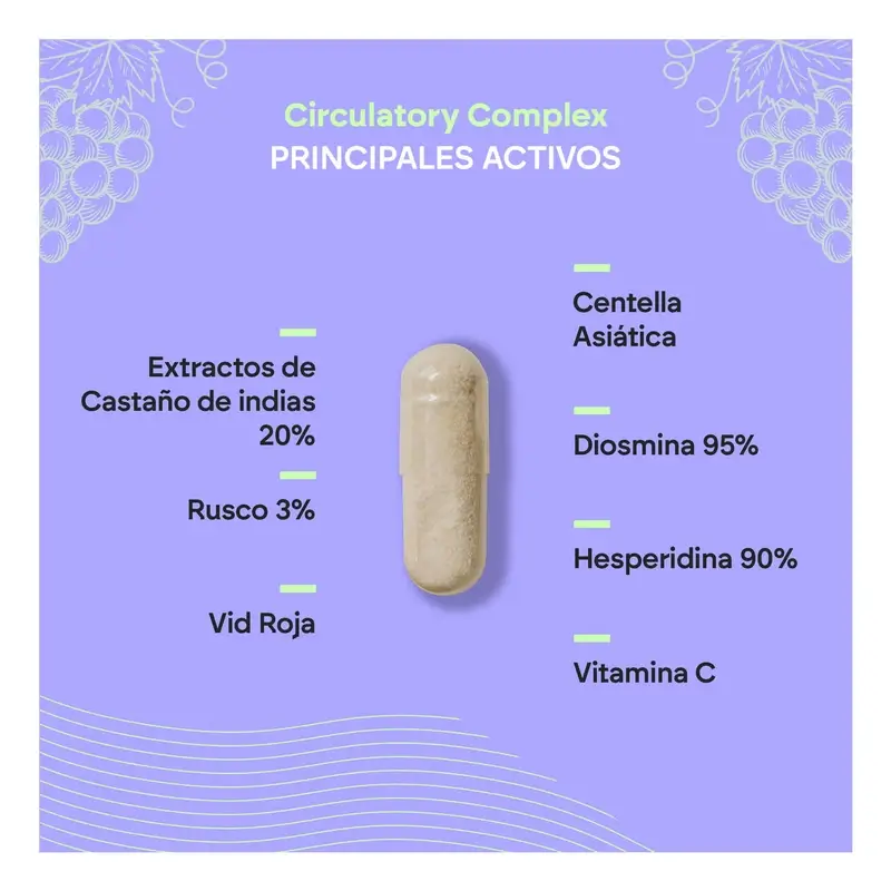 Nutralie Circulatory Complex Con Diosmina + Hesperidina, 60 cápsulas