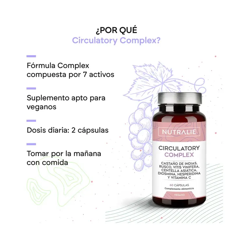Nutralie Circulatory Complex Con Diosmina + Hesperidina, 60 cápsulas