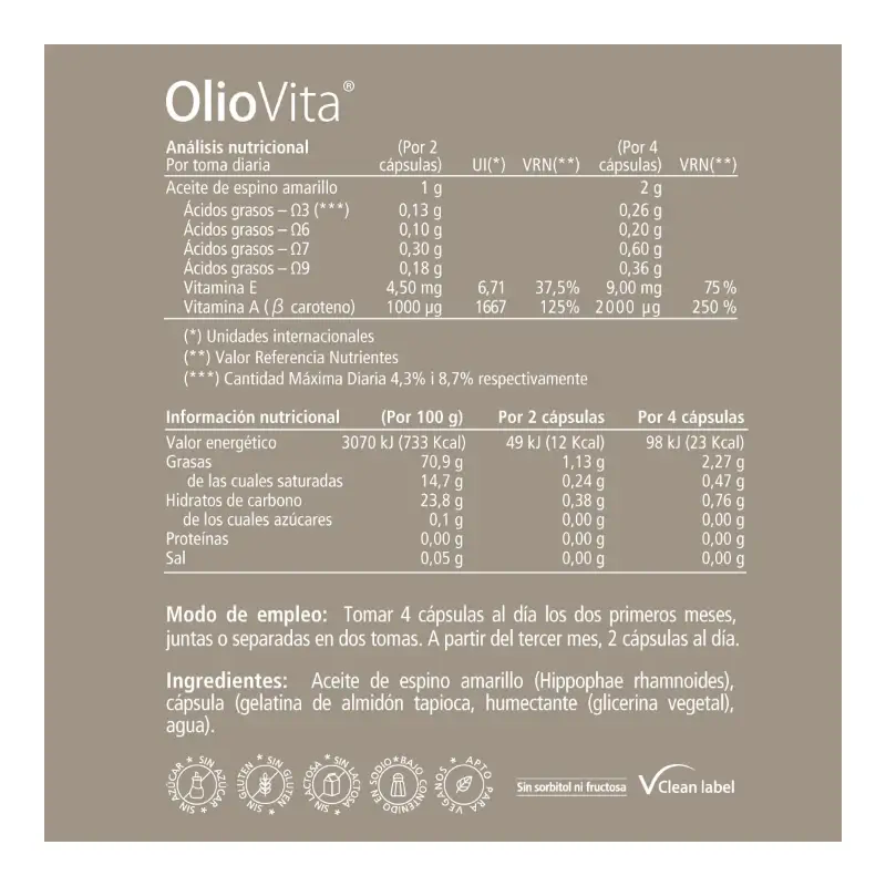 Oliovita 150 capsules – With sea buckthorn oil rich in Omega-7