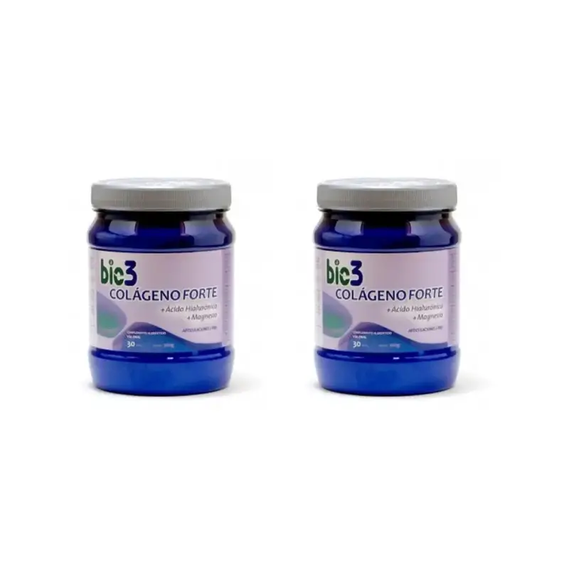 Bie3 Colágeno + Ácido Hialurónico + Magnesio Forte Bote, Pack De 2X360 Gr