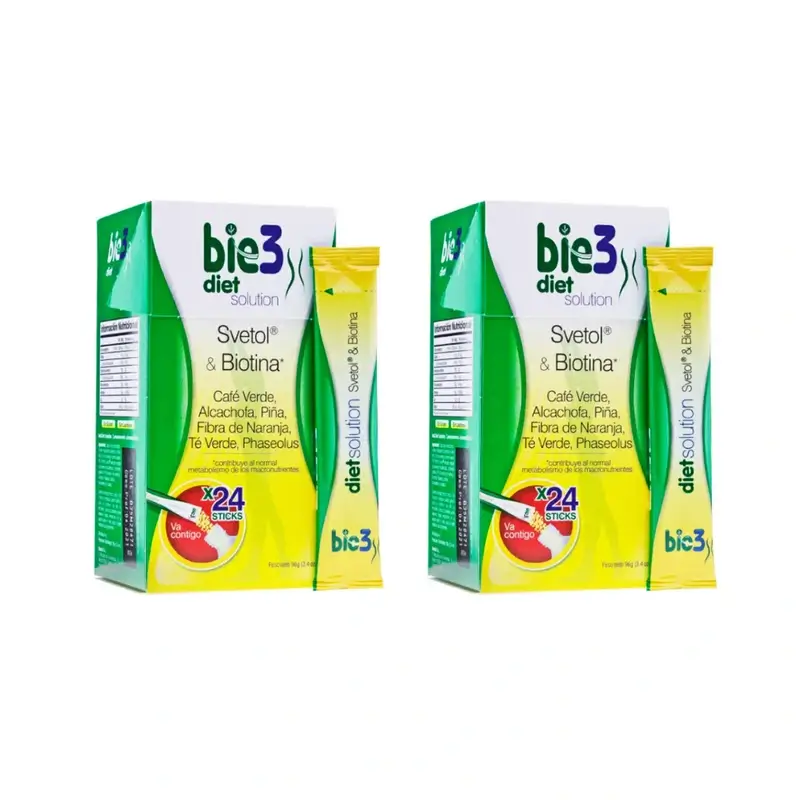 Bie3 Diet Solution Con Svetol Y Biotina, Pack 2, 4 Gr 24 Sobres
