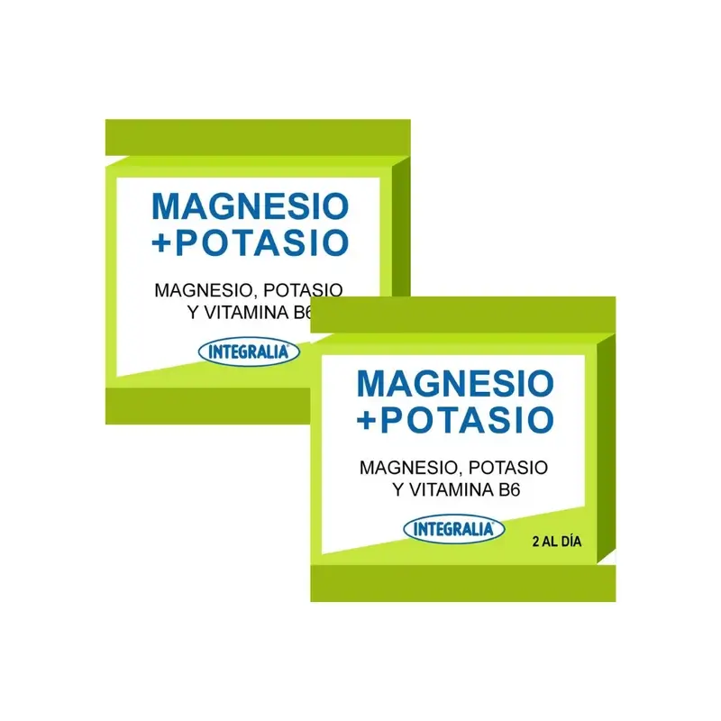 Integralia Magnesio + Potasio + Vitamina B6, 2X60 Cápsulas