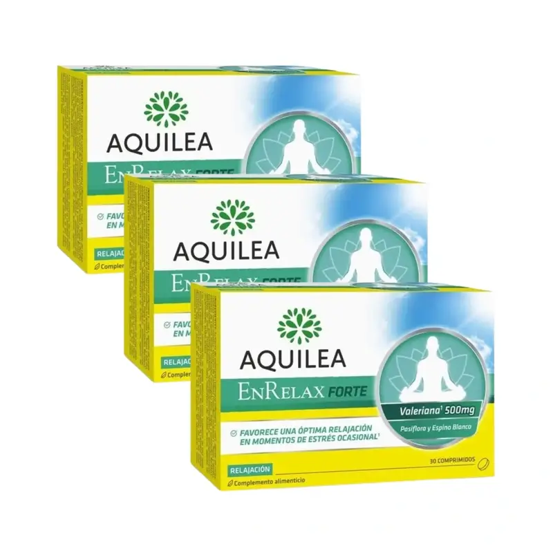 Aquilea Enrelax Forte 500 Mg Valeriana + Espino Blanco + Pasiflora, 3X30 Comprimidos