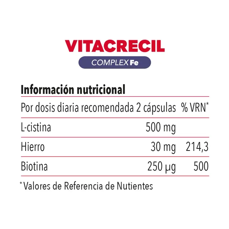 Vitacrecil Complex Fe, 90 Cápsulas
