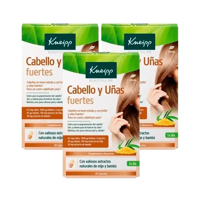 Kneipp Cabello y Uñas Fuertes, Pack 3 x 30 Capsulas