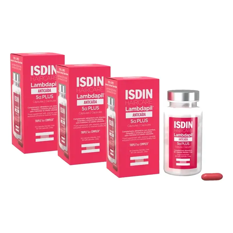 Isdin Lambdapil 5 Alfa Plus Cápsulas, Pack 3 x 60 Unidades