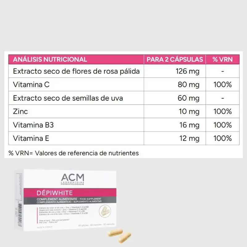Acm Laboratoires Dépiwhite Complemento Alimenticio , 60 cápsulas