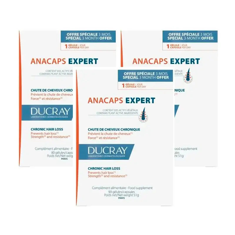 Ducray Anacaps Expert, Pack 3 x 90 capsules