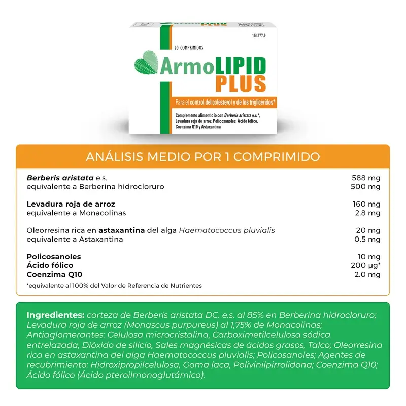 Armolipid Colesterol Plus, 3 x 20 comprimidos