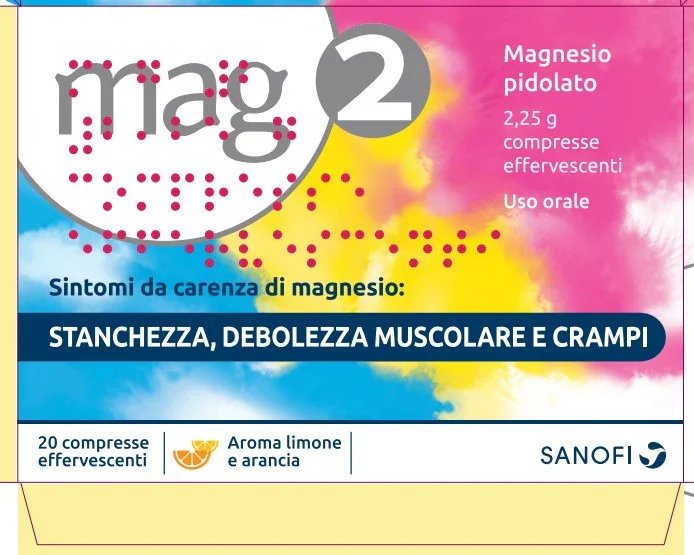MAG 2 "2,25 G COMPRESSE EFFERVESCENTI"20 COMPRESSE"